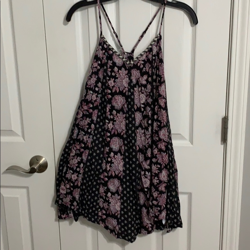 American Eagle floral/stripe skater dress